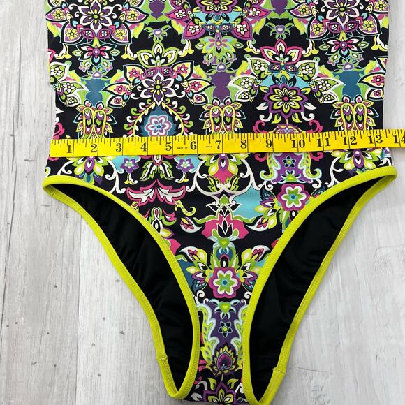 Athleta Paisley Floral Multicolor Reversible Racerback One Piece Swimsuit - Picture 7 of 10